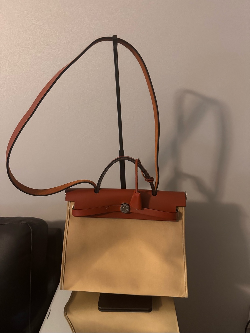Hermes Two-Tone Tan and Beige Shoulder Bag